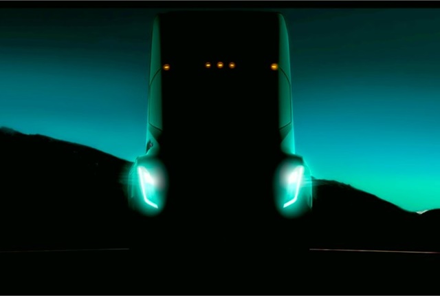 Tesla founder Elon Musk tweeted this image of his upcoming all-electric tractor during a TED talk in Vancouver on April 29. Source: Twitter
