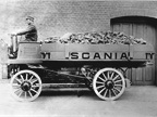 <p>Scania's first truck dating from 1902. It carried 1.5 tons of cargo and was equipped with a 2-cylinder, 12-horsepower engine placed under the driver's seat. Top speed was 12 km/h.</p>